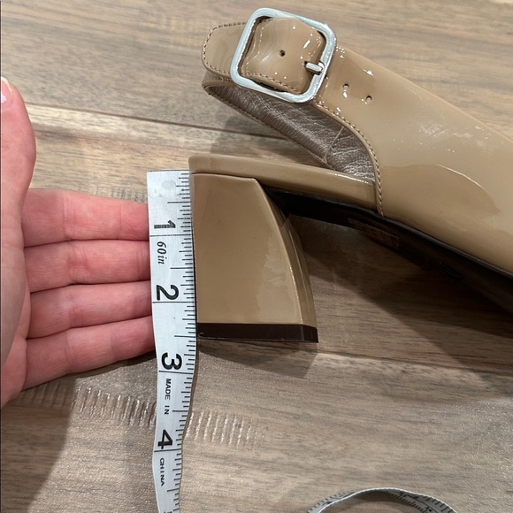 AGL patent leather almond Beige Slingback Heels - Picture 10 of 10